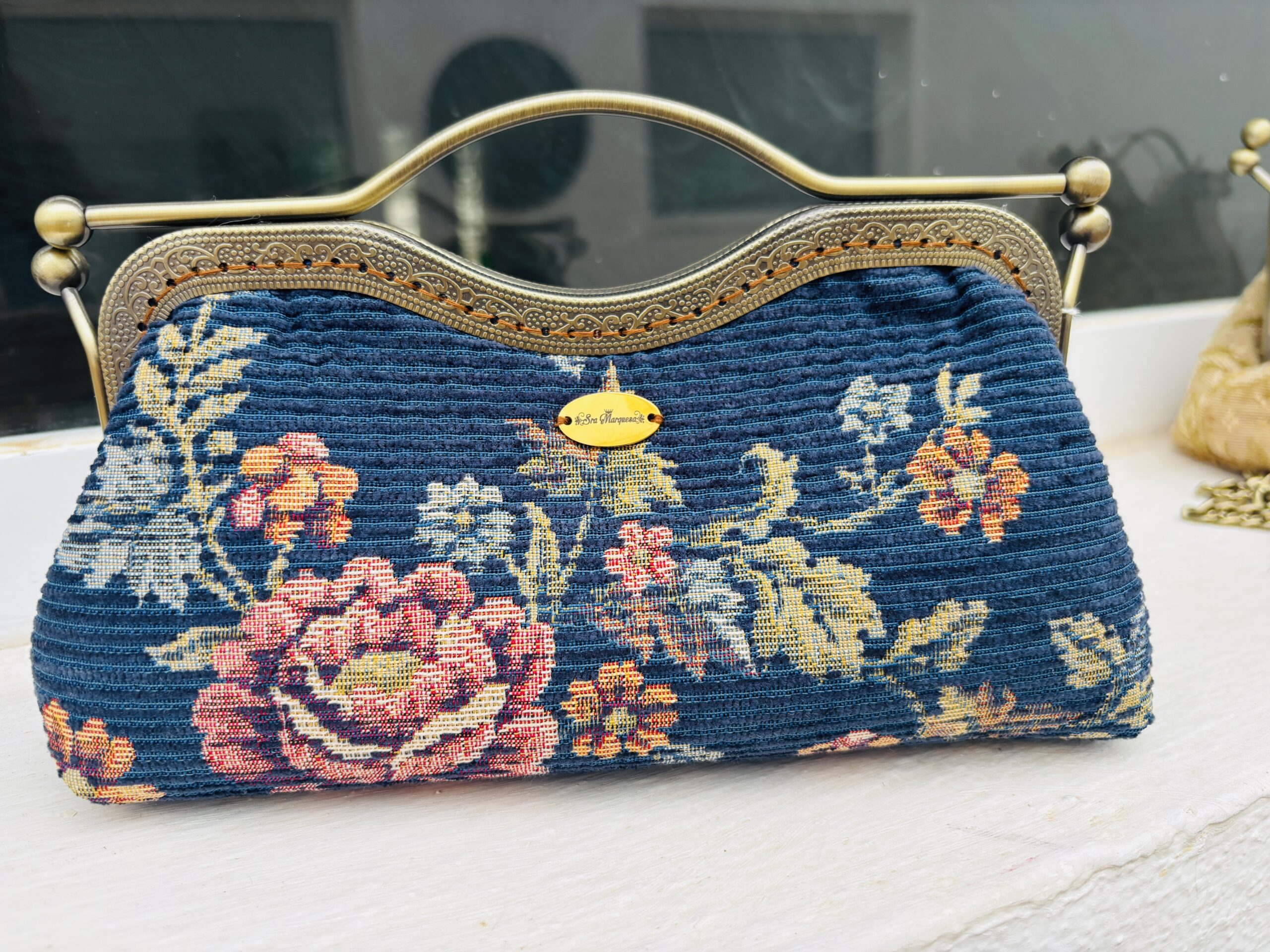 BOLSO MARKESSITA VINTAGE AZUL MEDIANO - Imagen 3