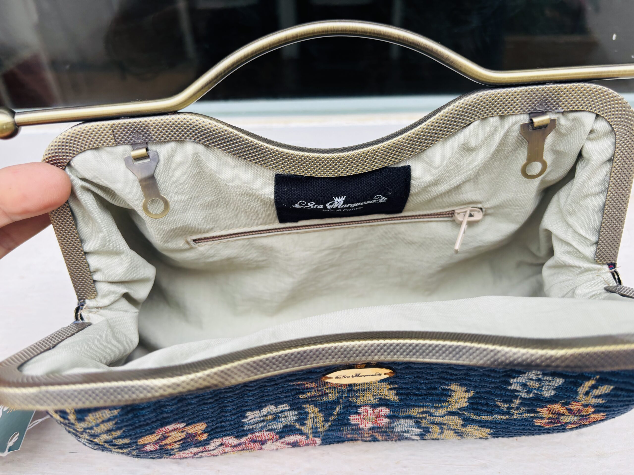 BOLSO MARKESSITA VINTAGE AZUL MEDIANO - Imagen 2